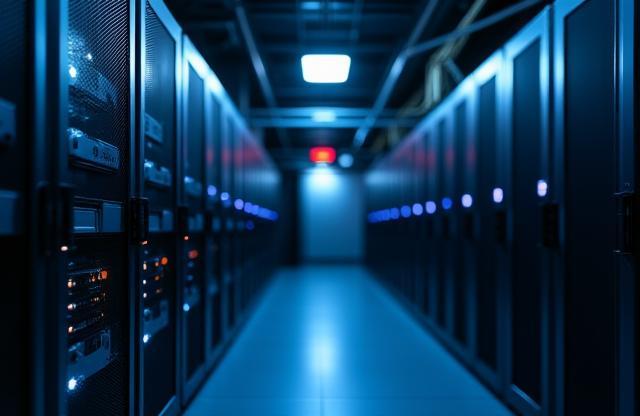 Netzwerkhardware und Server in einem Industriepark